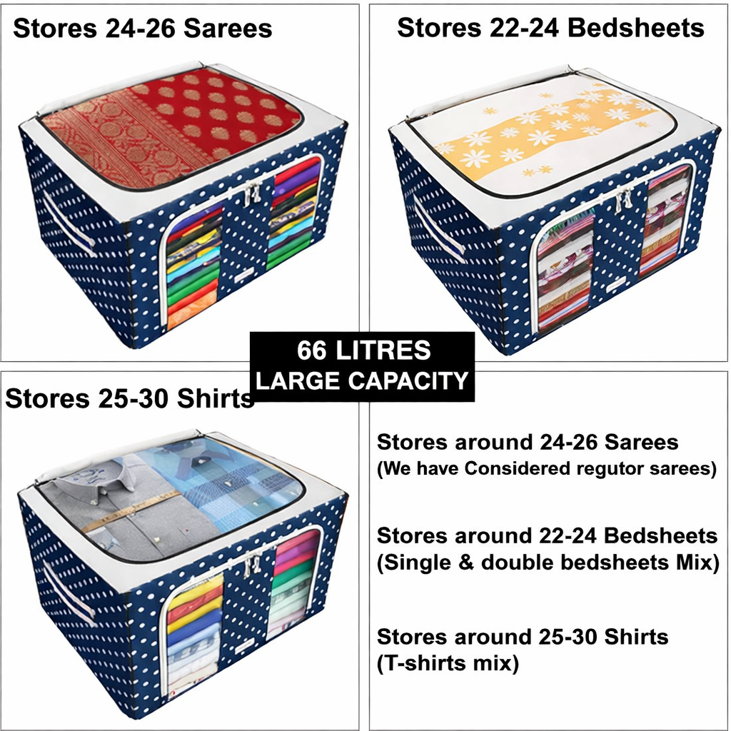 Large Capacity Clothing Storage Box-(Multi color)